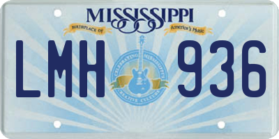 MS license plate LMH936
