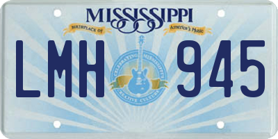 MS license plate LMH945