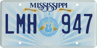 MS license plate LMH947