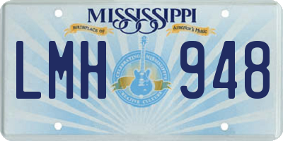 MS license plate LMH948