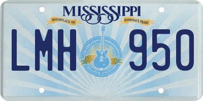 MS license plate LMH950