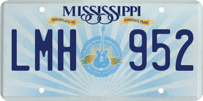 MS license plate LMH952