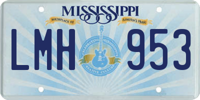 MS license plate LMH953