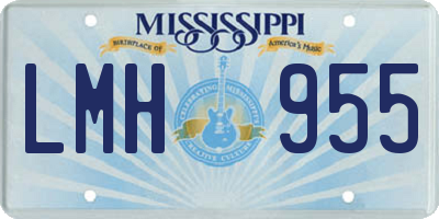MS license plate LMH955
