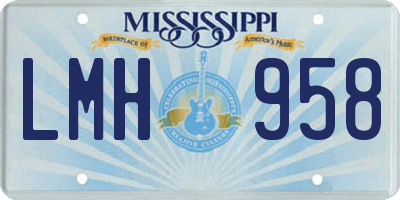 MS license plate LMH958
