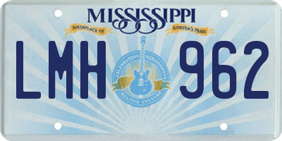 MS license plate LMH962