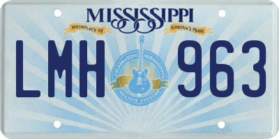 MS license plate LMH963