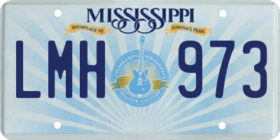 MS license plate LMH973