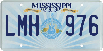 MS license plate LMH976