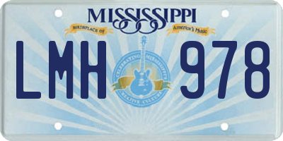 MS license plate LMH978