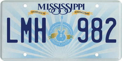 MS license plate LMH982