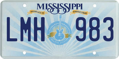 MS license plate LMH983