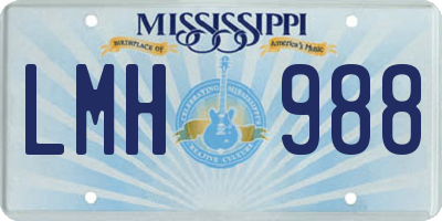 MS license plate LMH988