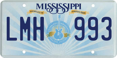 MS license plate LMH993