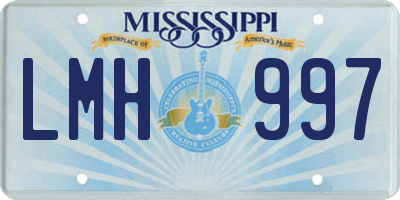 MS license plate LMH997