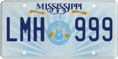 MS license plate LMH999