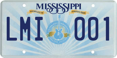 MS license plate LMI001