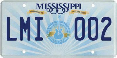 MS license plate LMI002