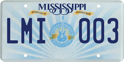 MS license plate LMI003