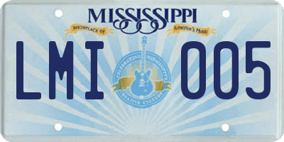 MS license plate LMI005