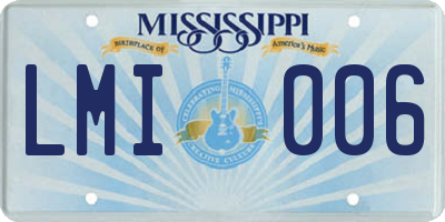 MS license plate LMI006