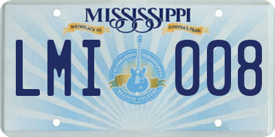 MS license plate LMI008
