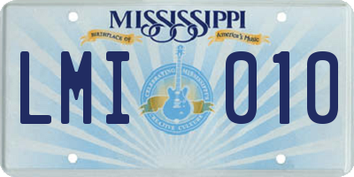 MS license plate LMI010