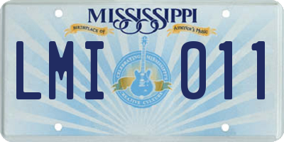 MS license plate LMI011