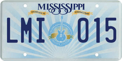 MS license plate LMI015
