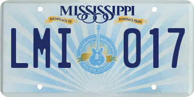 MS license plate LMI017