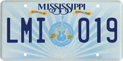 MS license plate LMI019