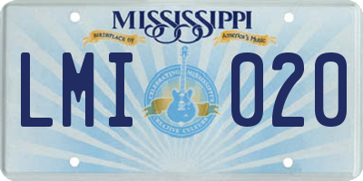 MS license plate LMI020