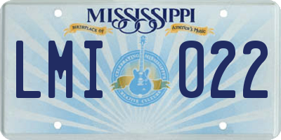 MS license plate LMI022