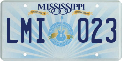 MS license plate LMI023