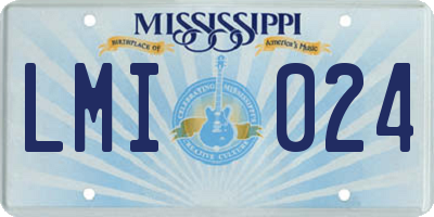MS license plate LMI024