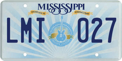 MS license plate LMI027