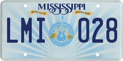 MS license plate LMI028