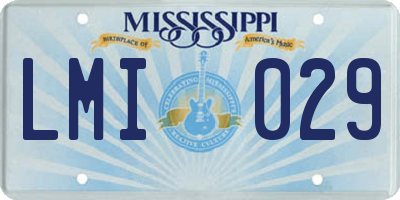 MS license plate LMI029