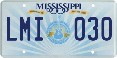 MS license plate LMI030