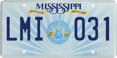 MS license plate LMI031