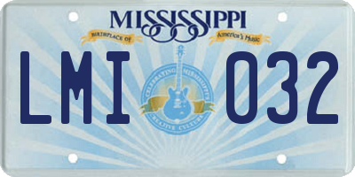 MS license plate LMI032
