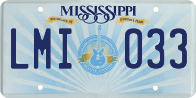MS license plate LMI033