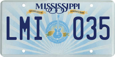 MS license plate LMI035
