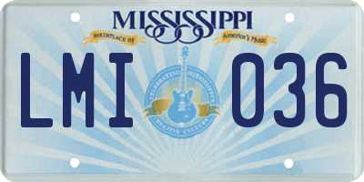 MS license plate LMI036