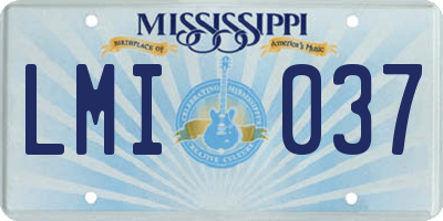 MS license plate LMI037