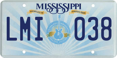 MS license plate LMI038