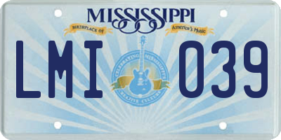 MS license plate LMI039