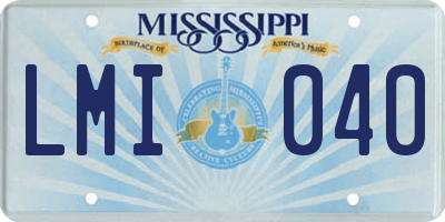 MS license plate LMI040