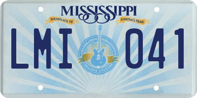 MS license plate LMI041