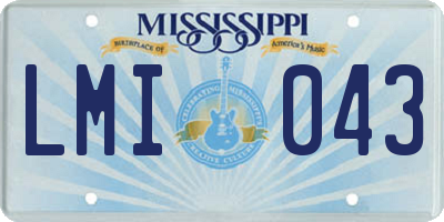 MS license plate LMI043